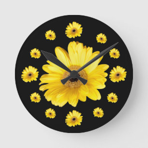 Horloge Ronde Photographies de la marguerite jaune
