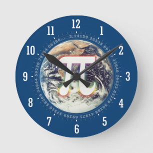 Horloge Ronde Pi Number on Earth   Wall Clock