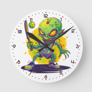 Horloge Ronde Pickleball Intergalactique