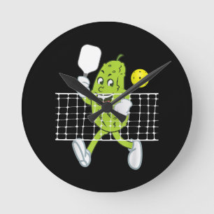 Horloge Ronde Pickleball Jouer - Drôle Pickleball Paddle