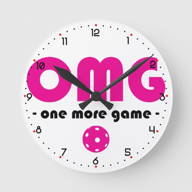 Horloge Ronde Pickleball One More Jeu blanc / rose (Recto)