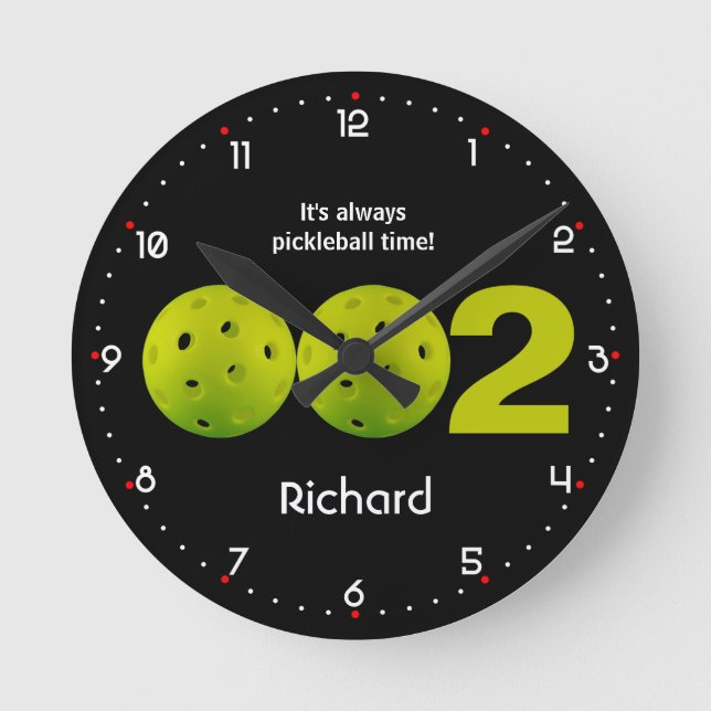 Horloge Ronde Pickleball personnel 002 score (Recto)