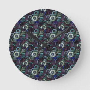 Horloge Ronde pièces de montre steampunk - imprimé violet par Le