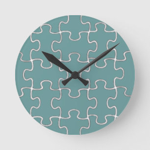 Horloge Ronde pièces de puzzle couleur