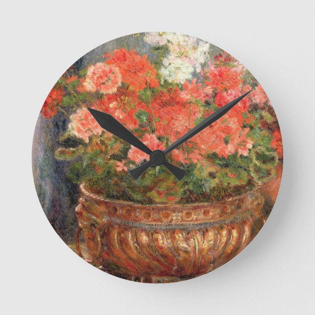Horloge Ronde Pierre A Renoir | Geraniums en Copper Basin (Recto)