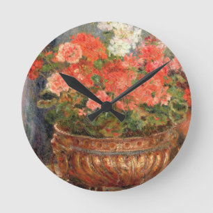 Horloge Ronde Pierre A Renoir Geraniums en Copper Basin