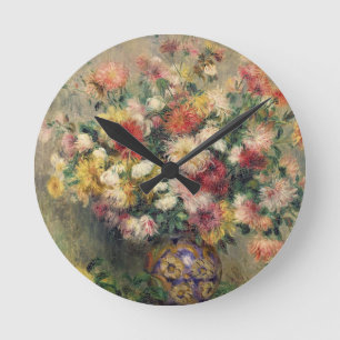 Horloge Ronde Pierre dahlias de Renoir un