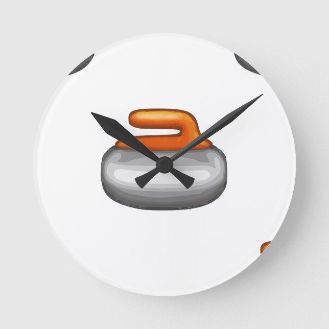 Horloge Ronde Pierre de curling Emoji (Recto)