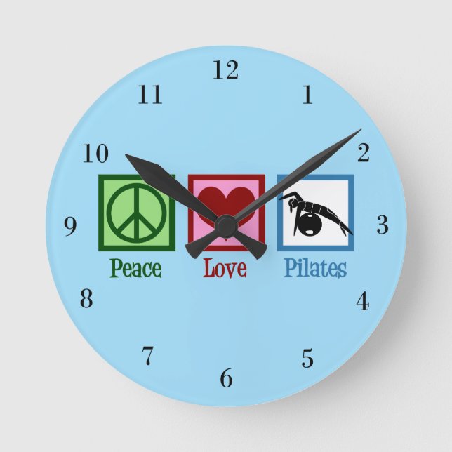 Horloge Ronde Pilates Peace Love (Recto)