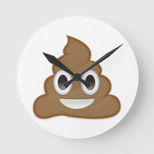 Horloge Ronde Pile De Poo Emoji
