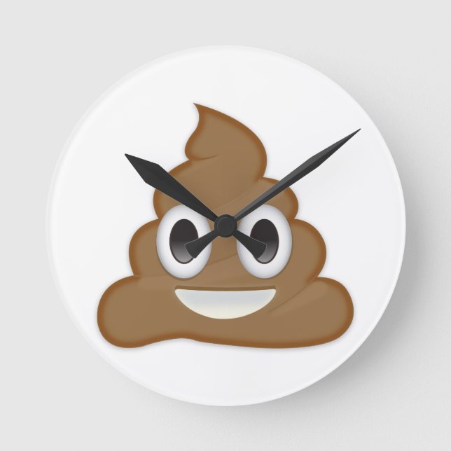 Horloge Ronde Pile De Poo Emoji (Recto)