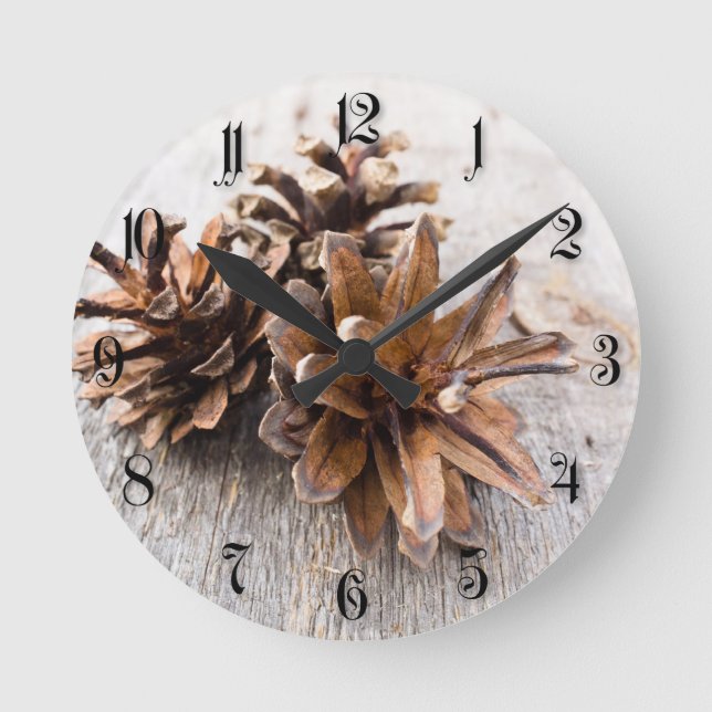 Horloge Ronde Pine cones (Recto)