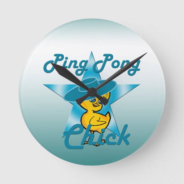 Horloge Ronde Ping Pong Chick #7 (Recto)