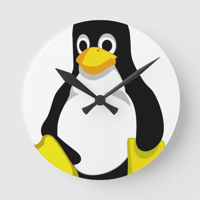 Horloge Ronde Pingouin Linux (Recto)