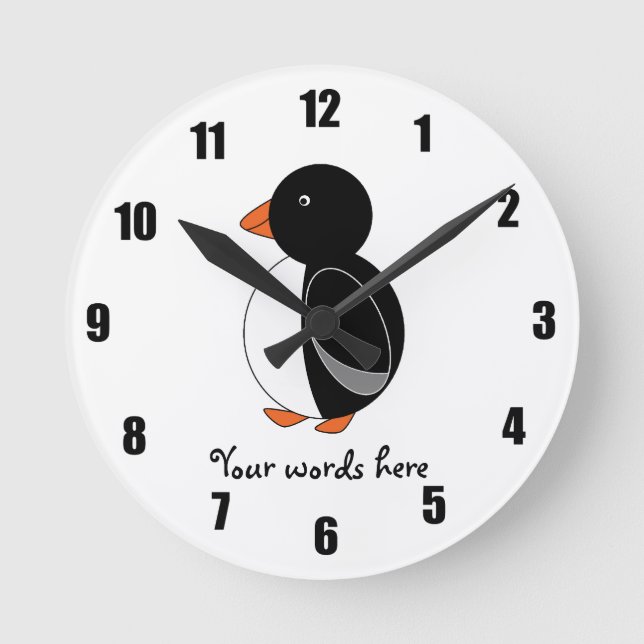 Horloge Ronde Pingouin mignon (Recto)