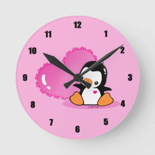 Horloge Ronde Pingouin mignon