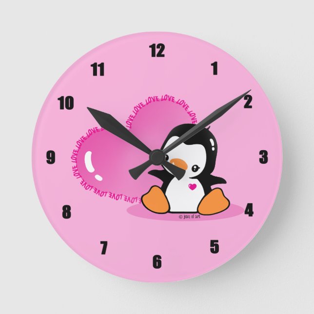 Horloge Ronde Pingouin mignon (Recto)