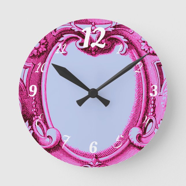 Horloge Ronde Pink and Blue Wall Clock (Recto)