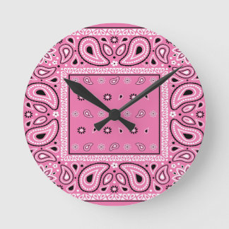 Horloge Ronde Pink bandana paisley bandanas pays rap hip hop