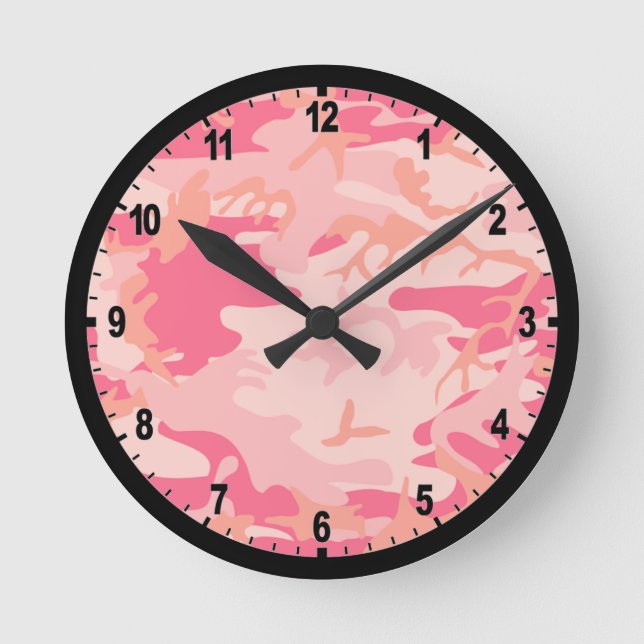Horloge Ronde Pink Camouflage Camouflage Wall Clock (Recto)