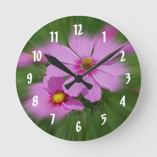 Horloge Ronde Pink cosmos Flowers