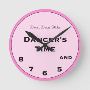 Horloge Ronde Pink Dancer's Time 5, 6, 7 et 8 Novelty Round Clo