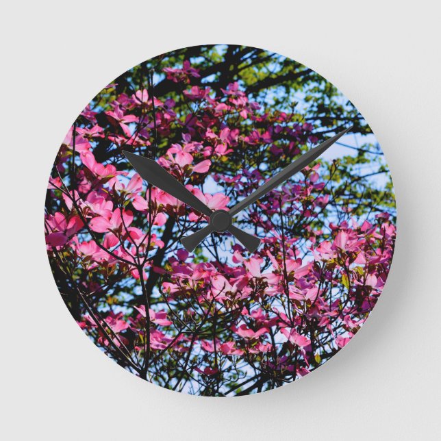 Horloge Ronde Pink flowering Dogwood tree (Recto)