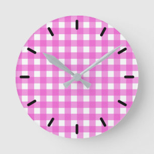 Horloge Ronde Pink gingham
