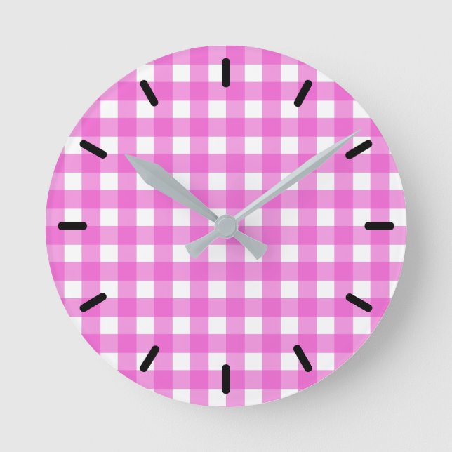 Horloge Ronde Pink gingham (Recto)