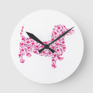Horloge Ronde Pink Heart Doxies