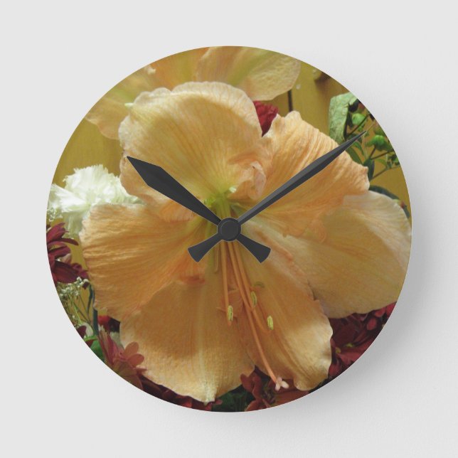 Horloge Ronde Pink Lily Bouquet Wall Clock (Recto)