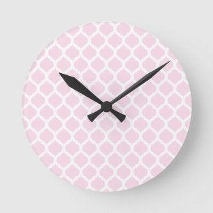 Horloge Ronde Pink Moroccan Pattern Wall Clocks