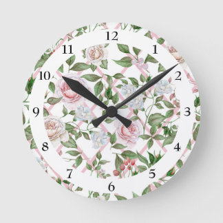 Horloge Ronde Pink Roses