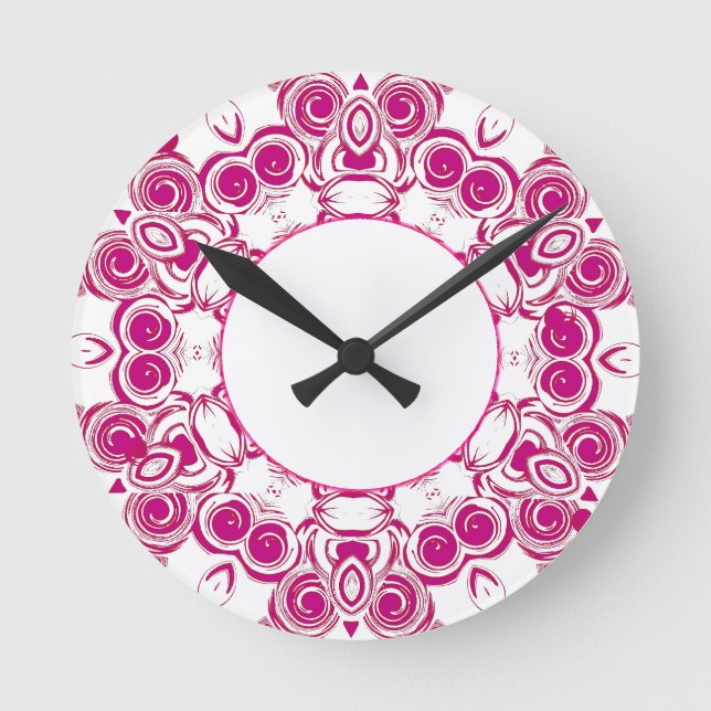 Horloge Ronde Pink Swirl (Recto)