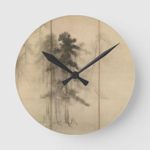 Horloge Ronde Pins par XVIème siècle de Hasegawa Tohaku
