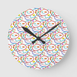 Horloge Ronde Pipes art motif moderne look propre élégant