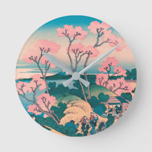 Horloge Ronde Pique-nique de printemps sous les fleurs des ceris