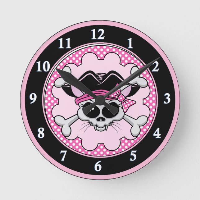Horloge Ronde Pirate Princess Kitty Skull (Recto)
