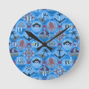 Horloge Ronde Pirates mignons