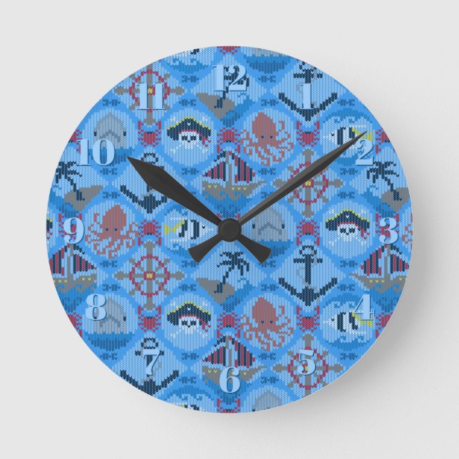 Horloge Ronde Pirates mignons (Recto)