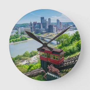 Horloge Ronde Pittsburgh Pennsylvania Steel City Skyline Incline