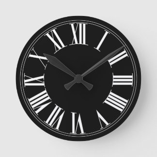 Horloge Ronde PixDezines fond de couleur DIY/Chiffres romains