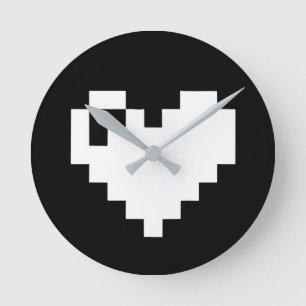 Horloge Ronde Pixel Heart 8 bits