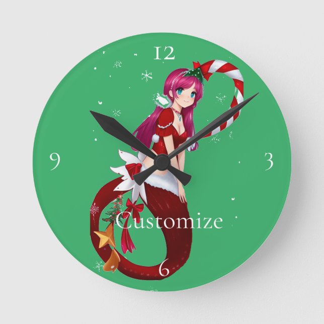 Horloge Ronde Pixie de Noël Mermaid Thunder_Cove (Recto)