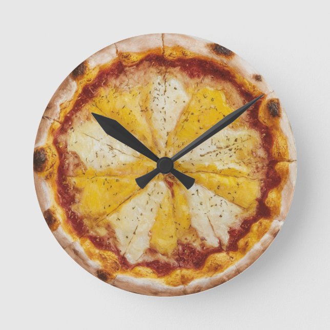 Horloge Ronde Pizza au fromage (Recto)