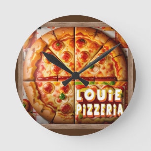 Horloge Ronde Pizza Pizzeria Design