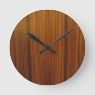 Horloge Ronde placage de bois faux