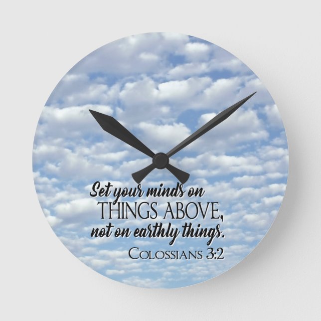 Horloge Ronde Placez votre esprit sur les choses au-dessus (Recto)