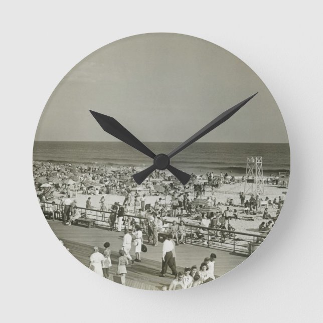 Horloge Ronde Plage bondée (Recto)