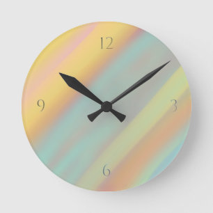 Horloge Ronde Plage Côtière Bleu Vert Jaune Coloré 